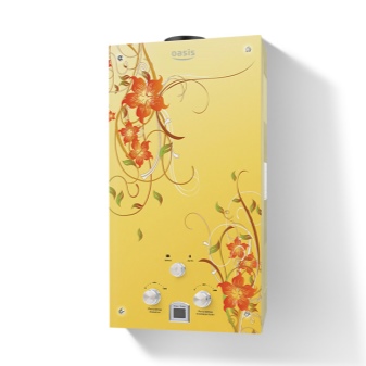 Plynový ohřívač vody Oasis s potiskem květin