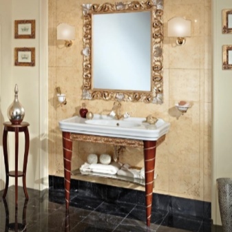 Κονσόλα λεκάνης με ράγα πετσετών