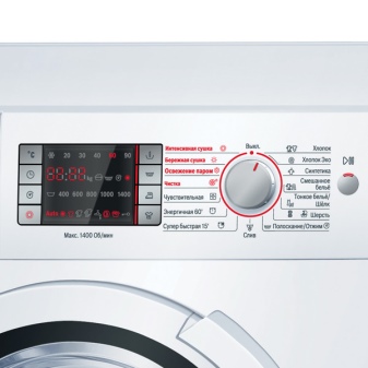 Control panel of a washing machine with drying function