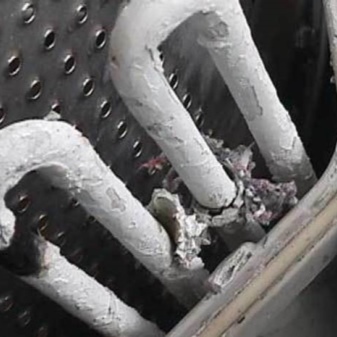 Vízkő a fűtőelem felületén