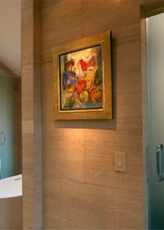 Dörrar av frostat glas i interiören