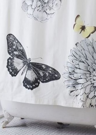 Paravento per vasca da bagno in cotone dipinto