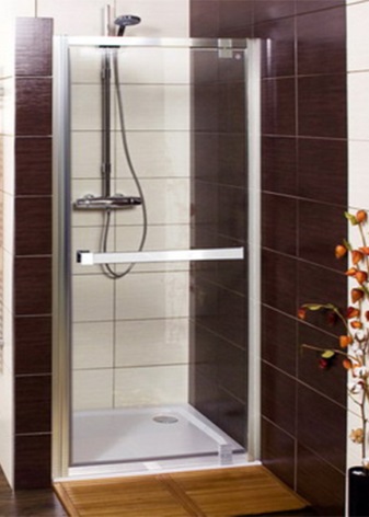 Rectangular shower enclosure behind a partition