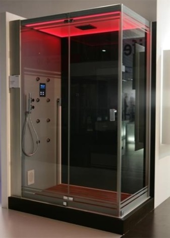 Rectangular shower enclosure in the interior