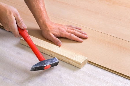 Joints of laminate flooring fit together