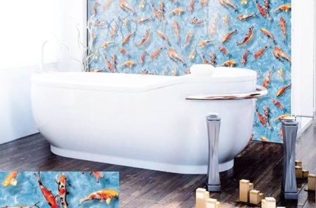 Onze badkamer zelfklevende folie.