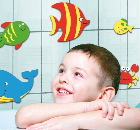 Drie-dimensionale badkamer stickers