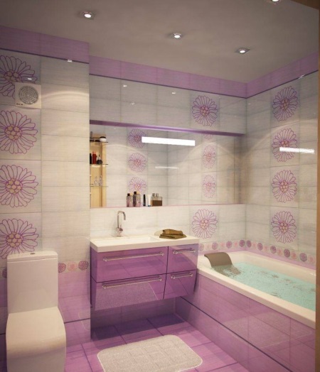 Salle de bains violette