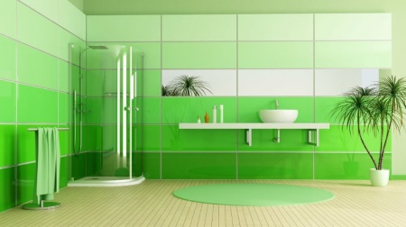 Zelena kopalna podloga