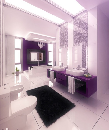 Salle de bains violette