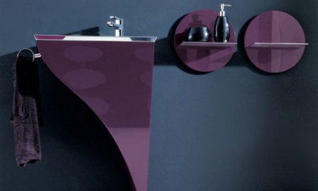Meubles de salle de bains violets
