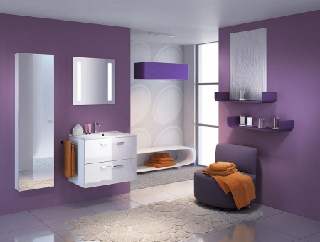 Salle de bains violette