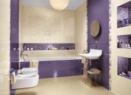 Salle de bains beige mauve