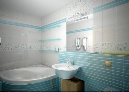 Decor de baie în camera de pin