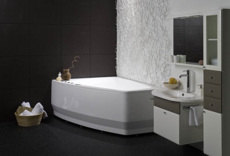 Badkar i gjutjärn i interiören