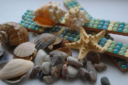 Kiezels uit de zee voor badkamer decoratie