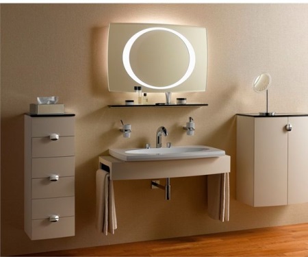 Verlichte badkamerspiegel