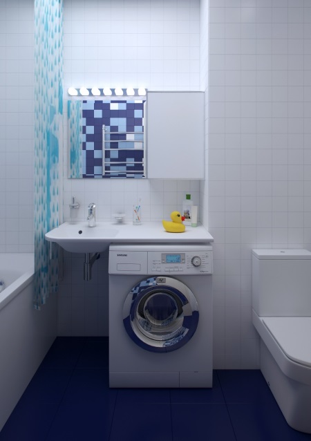 Waschmaschine unter der Spüle