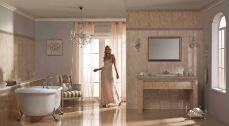 明るい浴室用床タイル