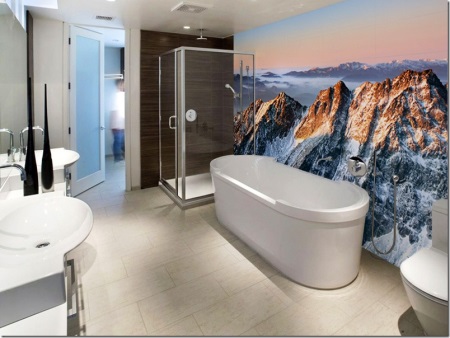 Tapéta tapéta a fürdőszobában