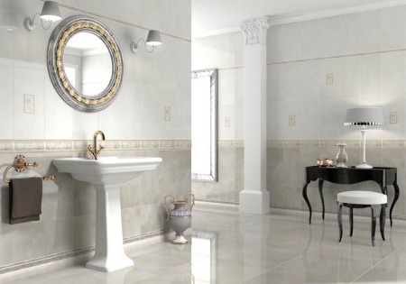 Πλακίδια και σοβατεπί στο σχεδιασμό του μπάνιου