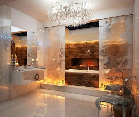 Ljuskrona i badrummet