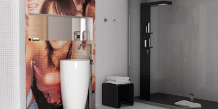 Décoration de salle de bains avec mosaïque