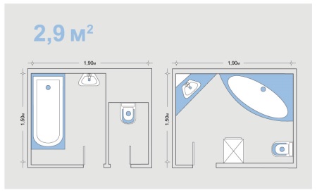 Felújított 2.9m fürdőszoba