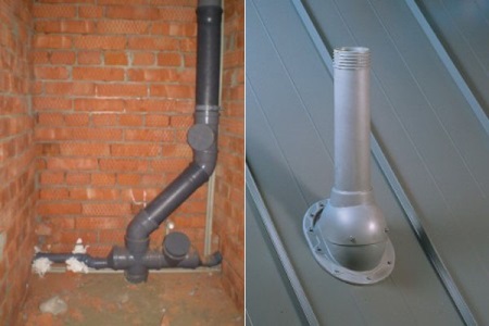 Lokacija talnega odtoka in cevi za odpadke v hiši