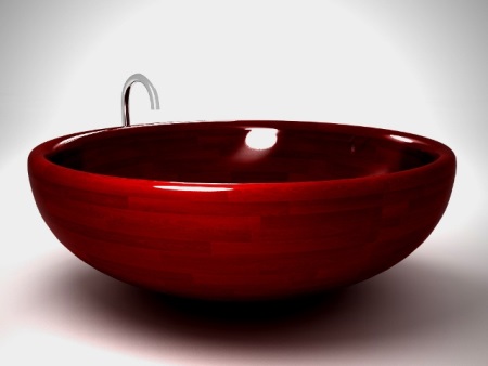 Cada de baie din lemn lăcuit