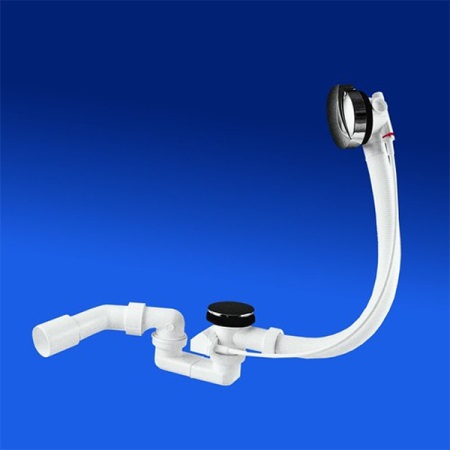 Halvautomatisk badekar med afløb og fælde