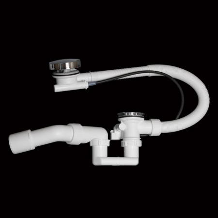 Automatisk badekar med afløb og fælde