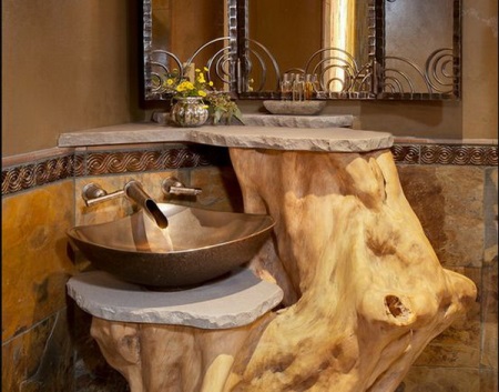 Bronze corner washbasin