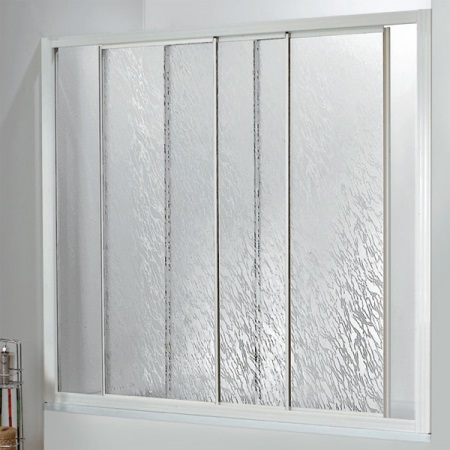 Prosklené sprchové závěsy s matným žebrovaným sklem