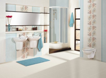 Бяла плочка със син оттенък