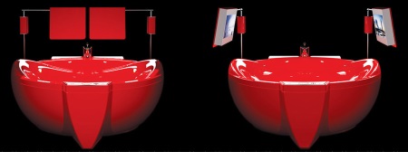 Badkar med röd diamant