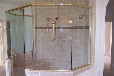 Large shower cabin with their own hands