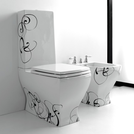 Golvtoalett och bidé