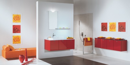 Accessoires pour le bain rouge