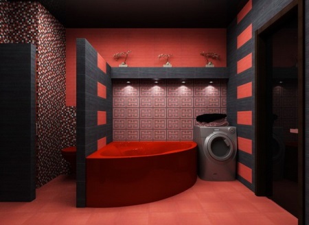 Bain en acrylique rouge