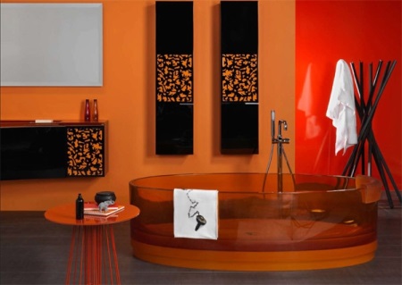 Baignoire en acrylique rouge transparent