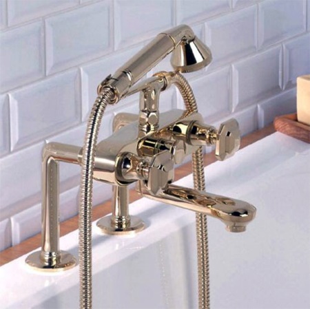 Grifo de bañera dorado