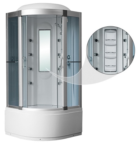 Cabine de douche avec miroir