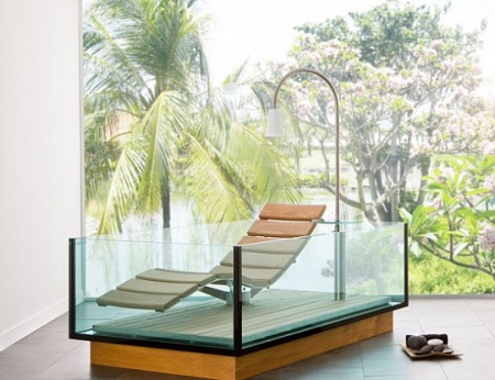 Una hermosa bañera de cristal