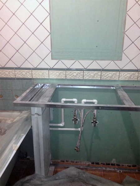 Kipsilevyn laatoitus kylpyhuoneessa