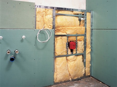 Lisäääni- ja lämpöeristys kipsilevyn alla