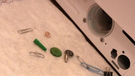 Debris in the washing machine