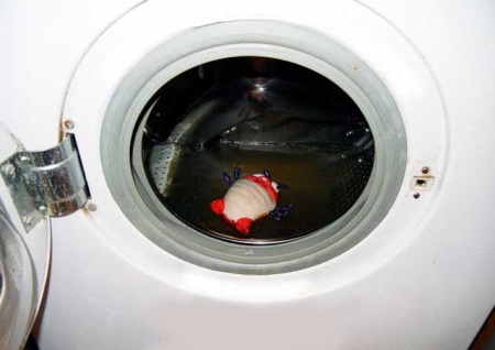 Water in the tank of a washing machine