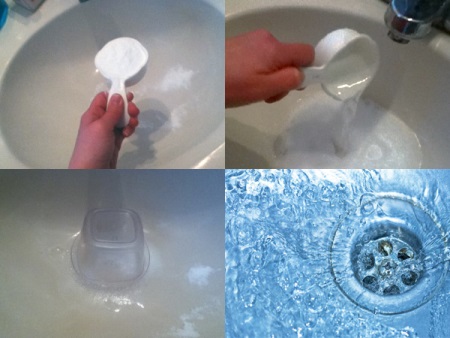 Pulire i tubi con bicarbonato di sodio e aceto.