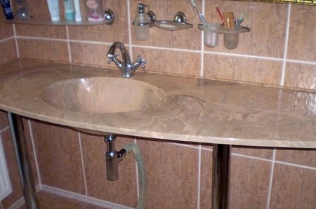 Tvättställ i komposit (formgjuten marmor) för badrum